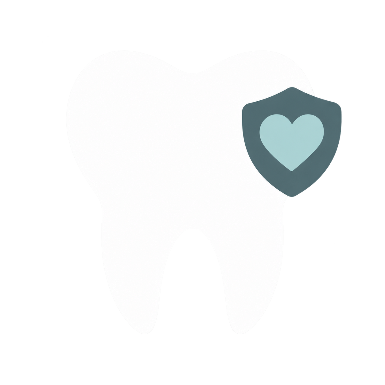 Illustration of tooth with protective shield icon